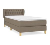WGYHOME Cama con somier con colchón, color topo, 90 x 190 cm, tejido de poliéster, cabecero de altura regulable, núcleo de muelles ensacados de dureza media, para espalda, boca abajo, dormitorio