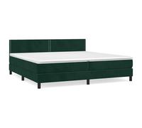 WGYHOME Cama con somier con colchón, color verde oscuro, 200 x 200 cm, terciopelo, núcleo de muelles ensacados, cabecero de altura regulable, dureza media para espalda, boca abajo o dormitorio