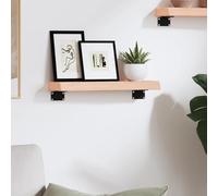 WGYHOME - Estante de pared de roble macizo sin tratar de 40 x 10 x 4 cm, estantes de pared para baño, dormitorio, sala de estar, cocina, estante colgante para libros, almacenamiento, decoración de