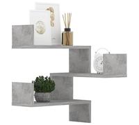 WGYHOME - Estante esquinero de pared, 2 unidades, color gris hormigón, 40 x 40 x 50 cm, estantes de pared de madera de ingeniería para baño, dormitorio, sala de estar, cocina, estante colgante para