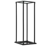 WGYHOME Estantería para leña de acero negro, 37 x 37 x 113 cm, con base, resistente, resistente a la inclinación y ahorra espacio para chimenea, horno y almacenamiento de invierno