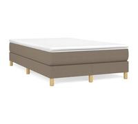 WGYHOME Estructura de cama con somier de color topo de 120 x 200 cm, tela con patas de madera estable, listones de madera contrachapada, transpirable y duradero para un sueño reparador en el