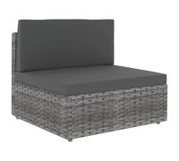 WGYHOME Juego de muebles de jardín de 14 piezas con cojines de poliratán gris, juego de muebles de jardín con sofá y sillón