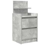 WGYHOME Mesita de noche con 2 cajones, color gris hormigón, 38 x 34 x 80 cm, fácil de montar y superficie viena, estable y resistente a la humedad, ideal para dormitorios y salas de estar modernas