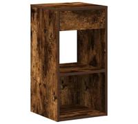 WGYHOME Mesita de noche con cajón de roble ahumado, 35 x 34 x 66,5 cm, fácil de montar y superficie viena, estable y resistente a la humedad, ideal para dormitorios y salas de estar modernas