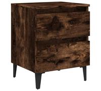 WGYHOME Mesita de noche con patas de metal de roble ahumado, 40 x 35 x 50 cm, fácil de montar y superficie viena, estable y resistente a la humedad, ideal para dormitorios y salas de estar modernas
