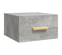 WGYHOME Mesita de noche de pared, color gris hormigón, 35 x 35 x 20 cm, fácil montaje y superficie flotante, estable y resistente a la humedad, ideal para dormitorios y salas de estar modernas