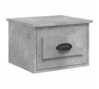 WGYHOME Mesita de noche de pared, color gris hormigón, 41,5 x 36 x 28 cm, fácil montaje y superficie flotante, estable y resistente a la humedad, ideal para dormitorios y salas de estar modernas