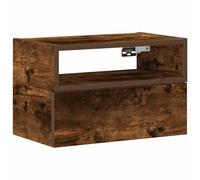 WGYHOME Mesita de noche de pared de roble ahumado, 45 x 26 x 28,5 cm, fácil de montar y superficie viena, estable y resistente a la humedad, ideal para dormitorios y salas de estar modernas