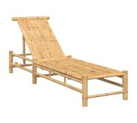 WGYHOME Tumbona de bambú 55 x 199 x 30 cm con respaldo ajustable en 3 posiciones, para piscina, jardín, terraza y balcón, resistente al agua y ventilada