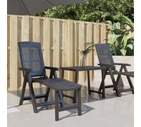 WGYHOME Tumbona de plástico antracita, plegable y ajustable en 5 posiciones, resistente a la intemperie, 60 x 155 x 80 cm (horizontal), para jardín, terraza y balcón