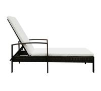WGYHOME Tumbona de poliratán marrón 195 x 68 x 52 cm con respaldo ajustable (4 niveles), cojín suave de 5 cm, resistente a la intemperie, para jardín, terraza y camping