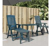 WGYHOME Tumbona verde de plástico, plegable y ajustable en 5 posiciones, resistente a la intemperie, 60 x 155 x 80 cm (horizontal), ideal para jardín, terraza y balcón