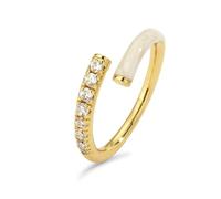 WGYYUANOU Anillo de dedo ajustado abierto con esmalte de neón colorido de verano for mujer, joyería fluorescente de circonio de cobre a la moda(WHITE)
