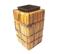 WH WORKING HOUSE MACETERO MIMBRE CUADRADO METAL ALTO