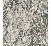 WH30142 - Bienvenido A Casa Papel Tapiz Floral Bohemio Negro Galerie