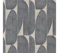 WH30170 - Papel Tapiz Geométrico De Hoja Plateado Gris Galerie Bienvenido A Casa