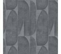 WH30171 - Bienvenido A Casa Papel Tapiz Geométrico De Hoja Gris Plateado Galerie