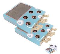 Whack Attack Cat Toy, 2025 New 3 -in-1Mouse Hunt Cat Toys, 5 Holes Wooden Solid Whack a Mole Game, with Scratching Board Kitten Relieve Boredom and Boost IQ for Indoor Cats (2psc)