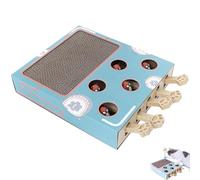 Whack Attack Cat Toy, 2025 New 3 -in-1Mouse Hunt Cat Toys, 5 Holes Wooden Solid Whack a Mole Game, with Scratching Board Kitten Relieve Boredom and Boost IQ for Indoor Cats (1psc)