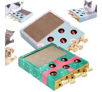 Whack Attack Cat Toy, 2026 New Whack A Mole Cat Toy, Interactive Puzzle with Scratching Pad for Claw Grinding and Mental Stimulation, Enrichment Activity for Indoor Cats Kitten (Mix)