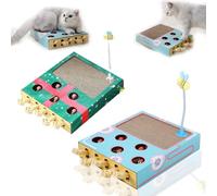 Whack Attack Cat Toy, 2026 New Wooden Whack A Mole Cat Toy, Cat Puzzle Toy, Enrichment Toys for Indoor Cats with Cat Scratching Pad, Relieve Boredom and Boost IQ for Indoor Cats (2pcs)