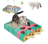 Whack Attack Cat Toy, 3 -in-1 Whack Attack Cat Toy, Interactive Cats Toys for Indoor Cats, Interactive for Claw Grinding Rest Entertainment, Fun Exercise Toys for Kittens (Green)