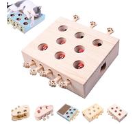 Whack Attack Cat Toy, Wooden Whack-a-Mole Cat Toy, Interactive for Claw Grinding Rest Entertainment, Play Wooden Whack-A-Mole Keeps Pets Entertained for Cats and Kittens (8-Holes-Toys)