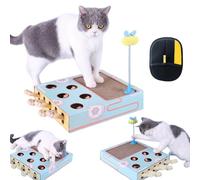 Whack Attack - Juguete interactivo para gatos, golpea un topo con tabla de rascar, juguete de rompecabezas 3 en 1, juguete de rompecabezas para gatos para interiores para divertirse mucho, juguete