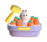 Whack Mole Game Toy, Cartoon Frog and Chicken Pounding Game with Soft Hammer, Interactive Educational, Fun Learning for Hand Eye Coordination Playroom 16.5x12x3.5cm