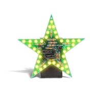 Whadda Kit de soldadura, bricolaje, estrella LED amarilla intermitente, dispositivo de fin de año, colgante o de pie, ideal para las vacaciones