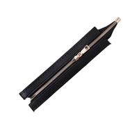 Whakano 1 cremallera de piel sintética para coser, cremalleras de 24 cm, cierre de cremallera, repuesto para bolsos, bolsos, proyectos de manualidades, accesorios para bolsos, ganchillo, negro