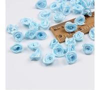 Whakano 100 mini flores artificiales de 1,5 cm, rosas de satén para manualidades, aplicaciones de flores, rosas decorativas, pequeñas cabezas de rosas para San Valentín, día de la madre, boda, fiesta,