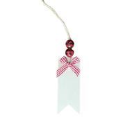 Whakano 2 etiquetas de regalo de madera con lazo, para manualidades, para escribir, adornos colgantes, colgantes de Navidad, adornos para árbol de Navidad, paquete de regalo, color rojo