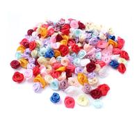 Whakano 200 mini flores artificiales de 1,5 cm, rosas de satén para manualidades, aplicaciones de flores, rosas decorativas, pequeñas cabezas de rosas para San Valentín, día de la madre, boda, fiesta,