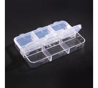 Whakano 4 unidades de mini cajas de almacenamiento con 6 compartimentos, caja de clasificación, pequeñas cajas de almacenamiento extraíbles, para guardar tornillos, perlas, pendientes, piezas
