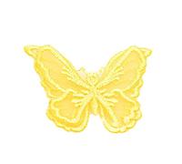 Whakano 40 parches bordados de mariposas, de encaje, de organza, para vestidos, vestidos de novia, camisas, vaqueros, mochilas, decoración artesanal, color amarillo