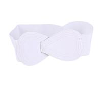 Whakano Cinturón de cintura para mujer, cinturón elástico con lazo, banda de cintura retro, cinturón ancho elástico para abrigo, vestido, chaqueta cortavientos, blanco