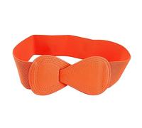 Whakano Cinturón de cintura para mujer, cinturón elástico con lazo, banda de cintura retro, cinturón ancho elástico para abrigo, vestido, cazadora, naranja