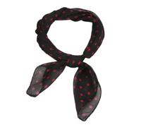 Whakano Elegante pañuelo de seda para mujer, 65 x 65 cm, pañuelo de cuello de gasa, pañuelo, pañuelo, bufandas cuadradas, bufanda pequeña y cuadrada de seda, regalo para mujer, Black Red Dot, Talla