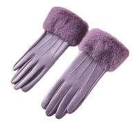 Whakano Guantes de invierno para mujer de ante sintético, guantes térmicos, guantes para pantalla táctil, resistentes al viento, guantes de invierno con piel sintética, para uso diario, trabajo