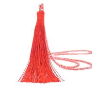 Whakano Perlas Bohemia Cadenas, Collar Largo Vintage para Mujer con Borla, Colgante de Perlas, Cadenas de Perlas, Cadena para Suéter Joyería de Cuello, Collar de Perlas Elegante para Mujer, Rojo