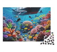Whale and Divers 1000 Pieza Puzzle Recyclable Paper Tropical Fish Tank Puzzle for Adultoss Divertido Present & Actividad for Hogar Excelente Regalo Idea for Men 38x26cm/1000pcs