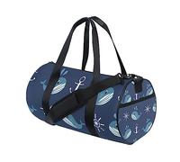 Whale Blue Ocean - Bolsa de deporte para mujer y hombre, bolsa de viaje, bolsa de entrenamiento, ejercicio, playa, yoga, fin de semana, A029, L
