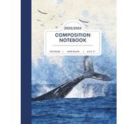 Whale Composition Notebook Wide Ruled 8.5×11 - Ocean Animal School Notebook for Kids and Teens (120 Pages)