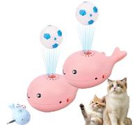 Whale Floating Ball Cat Toy, Cat Toy Ball - Floating, Keep Cats Entertained Soccer Cat Toys for All Breeds, Ideal Birthday Party Gift (Pink*2)