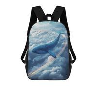 Whale Flying through Clouds with Rainbow Mochila, Mochila Escolar Impresa En 3D, Bolsa Para El Almuerzo Escolar, Mochila De Viaje, Mochila Para Amigos, Mochila Escolar Para Niñas Y Niños 17inch