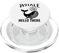 Whale Hello There Sea or Ocean Cruise Juego de palabras de observación de ballenas PopSockets PopGrip para MagSafe