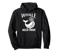 Whale Hello There Sea or Ocean Cruise Juego de palabras de observación de ballenas Sudadera con Capucha