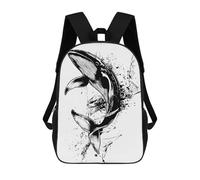 Whale Illustration in Black And White Mochila, Mochila Escolar Impresa En 3D, Bolsa Para El Almuerzo Escolar, Mochila De Viaje, Mochila Para Amigos, Mochila Escolar Para Niñas Y Niños 17inch